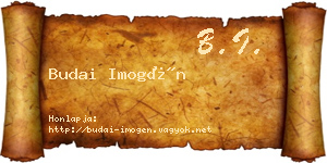 Budai Imogén névjegykártya